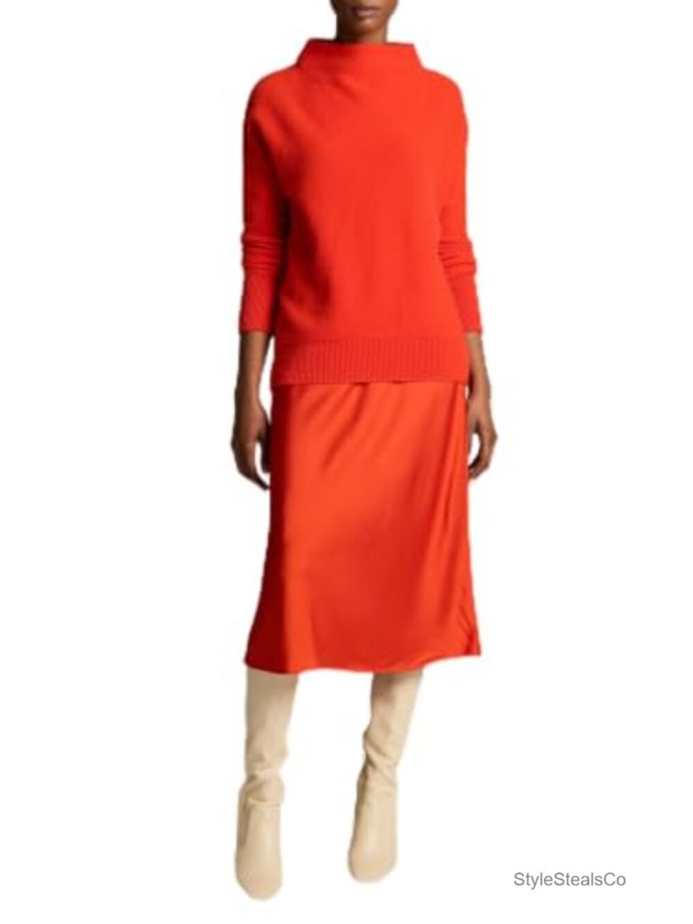 Vince Boiled Funnel Neck Pullover Sweater Long Sleeve Fall